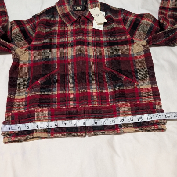 Ralph Lauren Double RL Tartan Cardigan - Red and Tan - Picture 5 of 13
